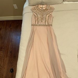 Jovani pink formal gown with keyhole back